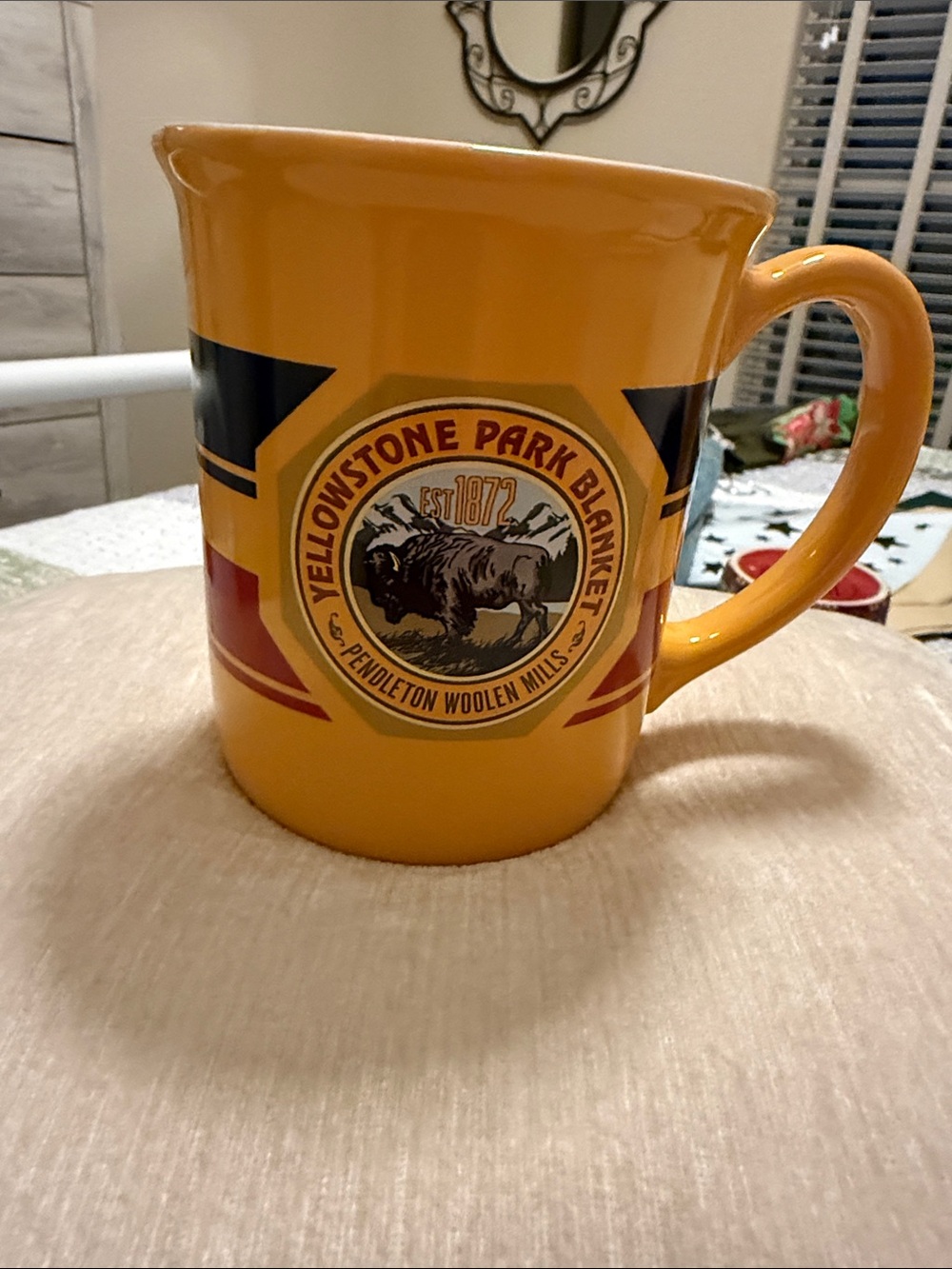 Pendleton Yellowstone Park Blanket Yellow & Black Ceramic Mug